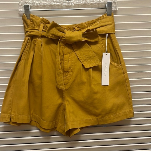 15. Everly Paper Bag Shorts in Marigold, Various Sizes - Picture 5 of 13